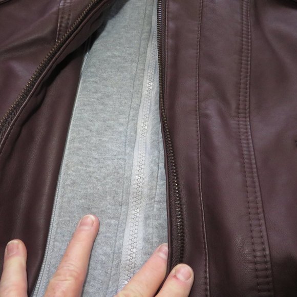 Jou Jou Fitted Vegan Leather Jacket size xl. - Picture 9 of 15